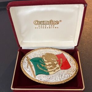 Crumrine Mexican Flag Belt Buckle